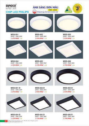 Đèn mâm áp trần Euroto MSS-551, MSS-552, MSS-553, MSS-554, MSS-555, MSS-556, MSS-551 D, MSS-552 D, MSS-553 D, MSS-554 D, MSS-555 D, MSS-556 D