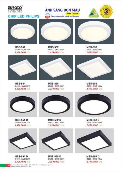 Đèn mâm áp trần Euroto MSS-551, MSS-552, MSS-553, MSS-554, MSS-555, MSS-556, MSS-551 D, MSS-552 D, MSS-553 D, MSS-554 D, MSS-555 D, MSS-556 D