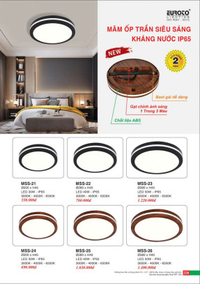 Đèn mâm áp trần Euroto MSS-21, MSS-22, MSS-23, MSS-24, MSS-25, MSS-26