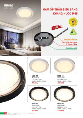 Đèn mâm áp trần Euroto MSS-17, MSS-18, MSS-19, MSS-20