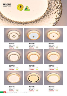 Đèn mâm áp trần Euroto MSS-731, MSS-732, MSS-733, MSS-734, MSS-735, MSS-736, MSS-737, MSS-738, MSS-739