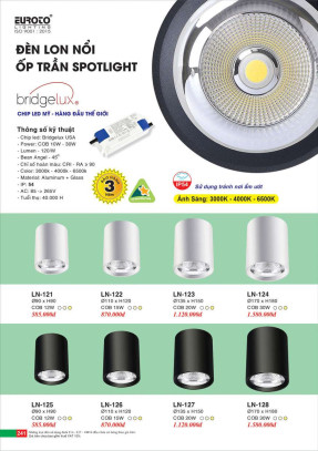 Đèn lon nổi ốp trần spotlight Euroto LN-121, LN-122, LN-123, LN-124, LN-125, LN-126, LN-127, LN-128