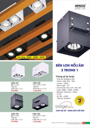 Đèn lon nổi / âm Euroto LNA-151, LNA-152, LNA-153, LNA-154