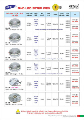 Đèn led SMD STRIP Euroto LC-13B, LC-14B, LC-15B, LC-16B, LC-17B, LC-18B