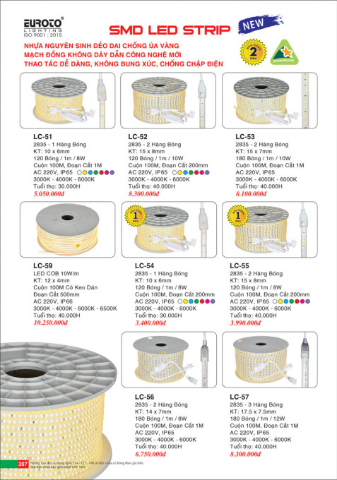 Đèn led SMD STRIP Euroto LC-51, LC-52, LC-53, LC-54, LC-55, LC-56, LC-57, LC-59