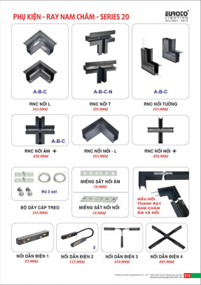 Phụ kiện ray nam châm Euroto