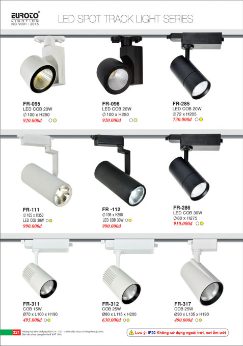 Đèn ray Euroto FR-141, FR-142, FR-143, FR-144, FR-145, FR-146, FR-147, FR-150, FR-283