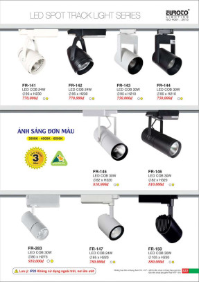 Đèn ray Euroto FR-141, FR-142, FR-143, FR-144, FR-145, FR-146, FR-147, FR-150, FR-283