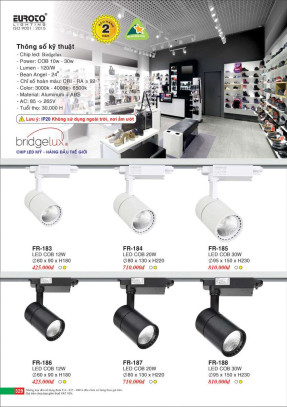 Đèn ray Euroto FR-183, FR-184, FR-185, FR-186, FR-187, FR-188