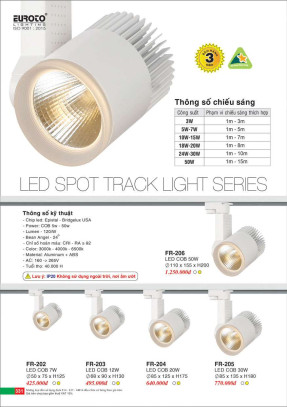 Đèn ray Euroto FR-202, FR-203, FR-204, FR-205, FR-206