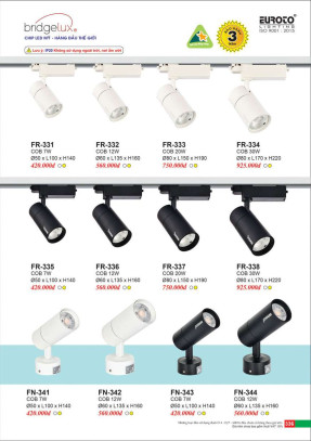 Đèn spotlight Euroto FR-331, FR-332, FR-333, FR-334, FR-335, FR-336, FR-337, FR-338, FN-341, FN-342, FN-343, FN-344