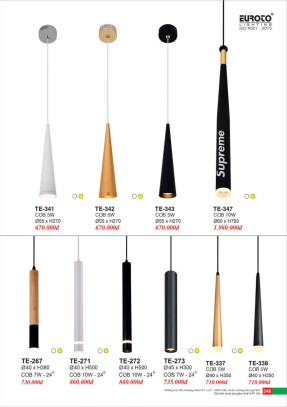 Đèn spotlight Euroto TE-341, TE-342, TE-343, TE-347, TE-267, TE-271, TE-272, TE-273, TE-337, TE-338
