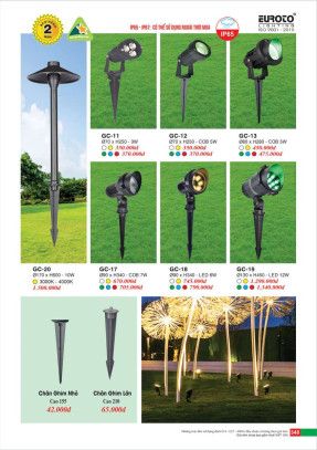Đèn ghim cỏ Euroto GC-11, GC-12, GC-13, GC-17, GC-18, GC-19, GC-20