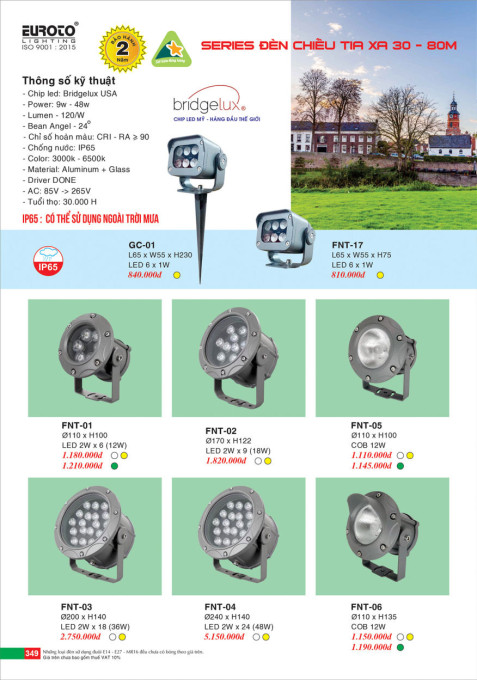 Đèn chiếu tia Euroto FNT-01, FNT-02, FNT-03, FNT-04, FNT-05, FNT-06, FNT-17, GC-01