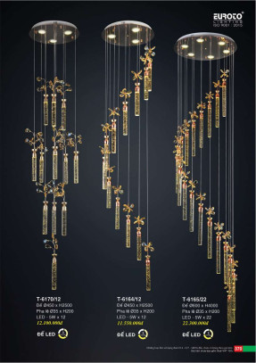 Đèn thả Euroto T-6170/12, T-6164/12, T-6165/22