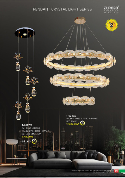 Đèn thả Euroto T-6197/5, T-6243/3