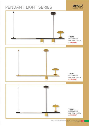 Đèn thả Euroto T-6265, T-6266, T-6267