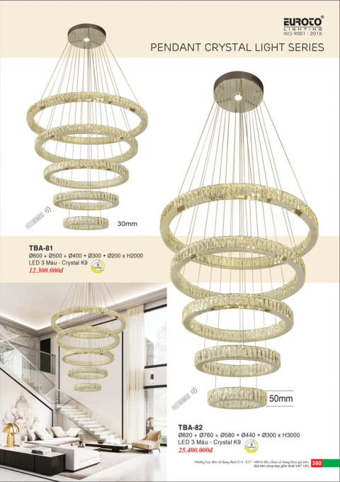 Đèn thả Euroto TBA-81, TBA-82