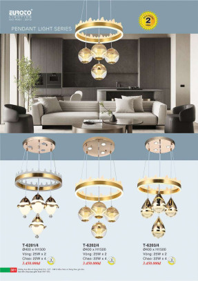 Đèn thả Euroto T-6201/4, T-6202/4, T-6203/4