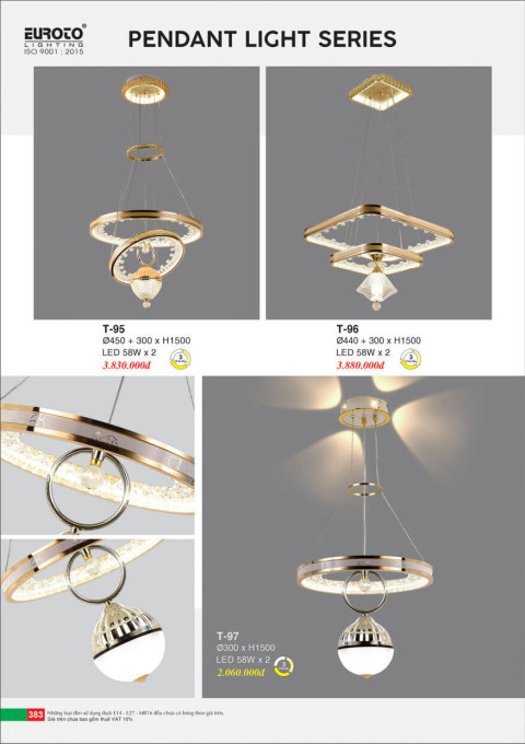 Đèn thả Euroto T-95, T-96, T-97