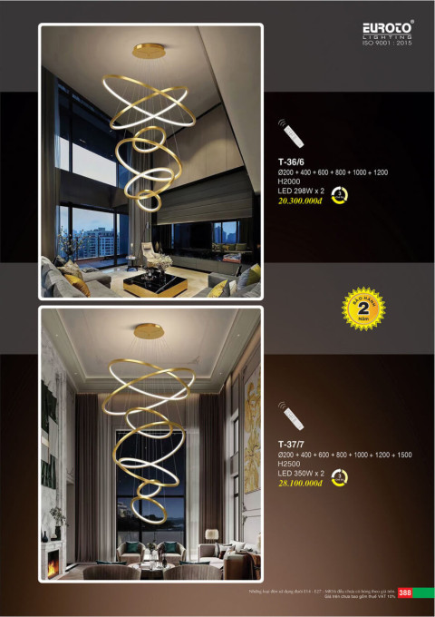 Đèn thả Euroto T-36/6, T-37/7