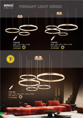 Đèn thả Euroto T-6212/3, T-6213/4, T-6214/5