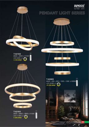 Đèn thả Euroto T-6218/2, T-6219/3, T-6220/5