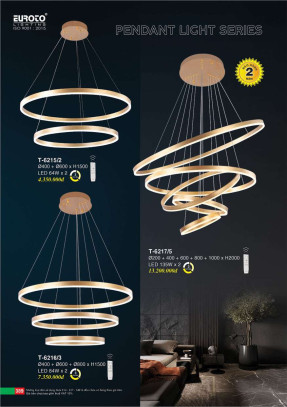 Đèn thả Euroto T-6215/2, T-6216/3, T-6217/5