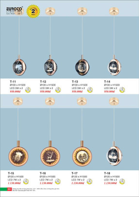 Đèn thả Euroto T-11, T-12, T-13, T-14, T-15, T-16, T-17, T-18