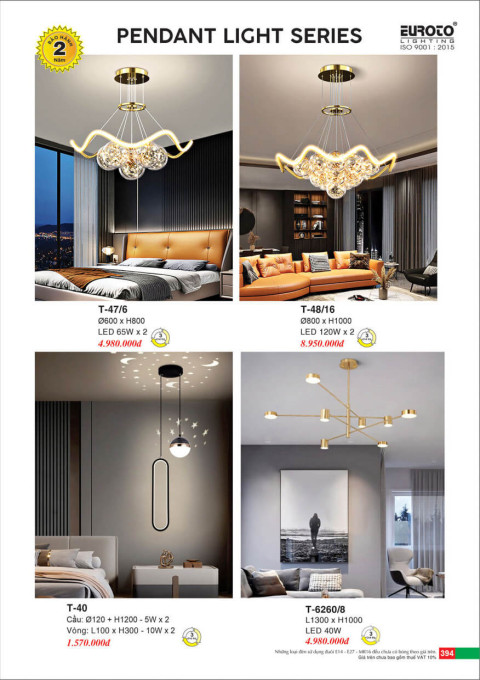 Đèn thả Euroto T-47/6, T-48/16, T-40, T-6260/8