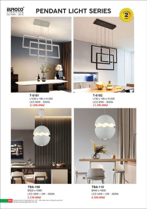 Đèn thả Euroto T-6181, T-6182, TBA-109, TBA-110