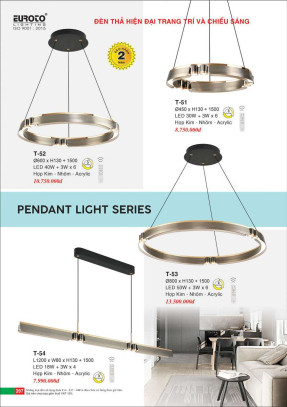 Đèn thả Euroto T-51, T-52, T-53, T-54