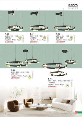 Đèn thả Euroto T-66, T-67, T-68, T-69, T-70