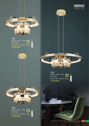 Đèn thả Euroto T-81, T-82, T-83