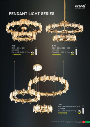 Đèn thả Euroto T-78, T-79, T-80