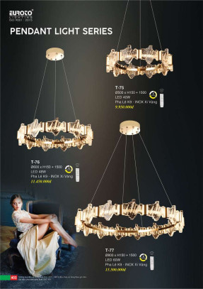 Đèn thả Euroto T-75, T-76, T-77