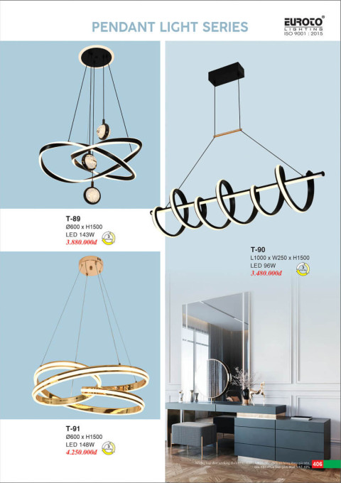 Đèn thả Euroto T-89, T-90, T-91