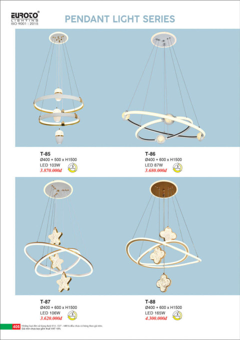 Đèn thả Euroto T-85, T-86, T-87, T-88