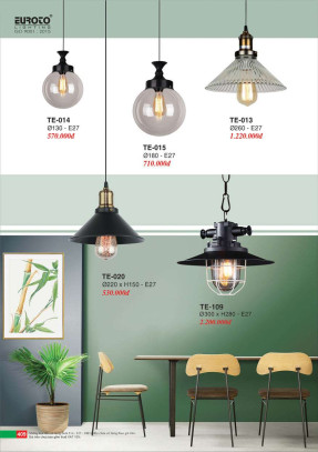 Đèn thả Euroto TE-013, TE-014, TE-015, TE-020, TE-109