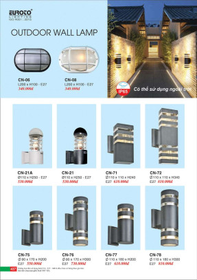 Đèn vách Euroto CN-06, CN-08, CN-21, CN-21A, CN-71, CN-72, CN-75, CN-76, CN-77, CN-78