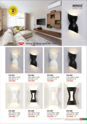Đèn vách Euroto CN-381, CN-382, CN-383, CN-384, CN-385, CN-386, CN-387, CN-388