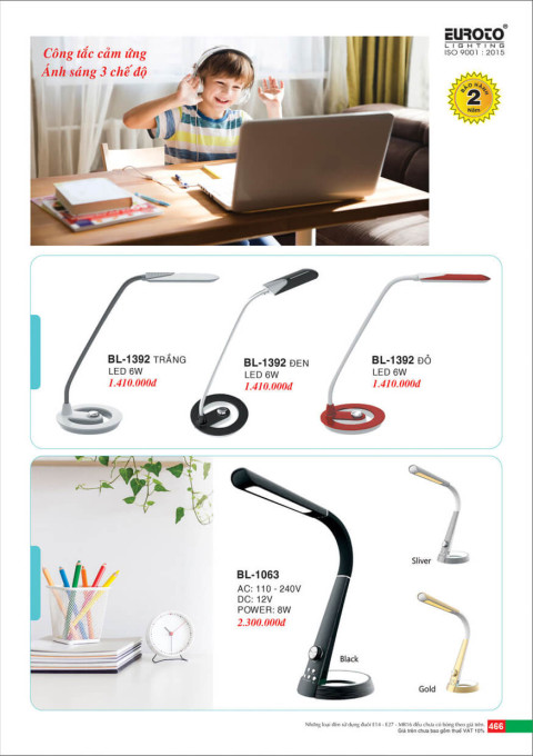 Đèn bàn Euroto BL-1392, BL-1063