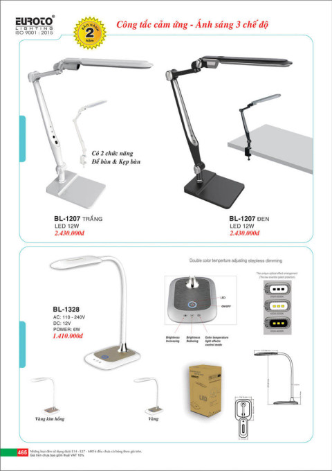 Đèn bàn Euroto BL-1207, BL-1328
