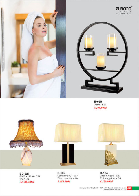 Đèn bàn Euroto B-095, B-627, B-132, B-134