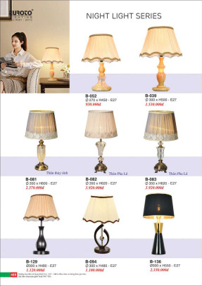 Đèn bàn Euroto B-052, B-039, B-081, B-082, B-083, B-129, B-094, B-136