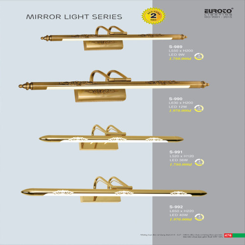 Đèn soi gương Euroto S-989, S-990, S-991, S-992