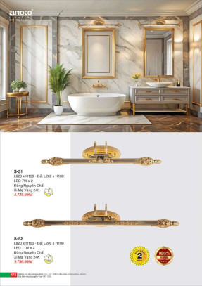 Đèn soi gương đồng nguyên chất Euroto S-51, S-52