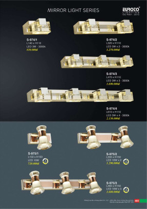 Đèn soi gương Euroto S-974/1, S-974/2, S-974/3, S-974/4, S-975/1, S-975/2, S-975/3