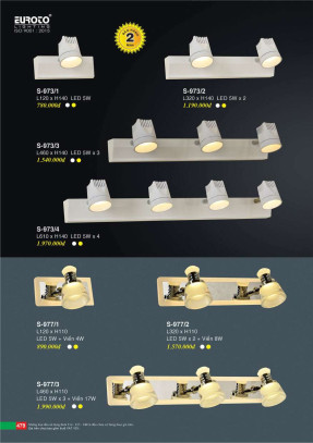 Đèn soi gương Euroto S-973/1, S-973/2, S-973/3, S-973/4, S-977/1, S-977/2, S-977/3
