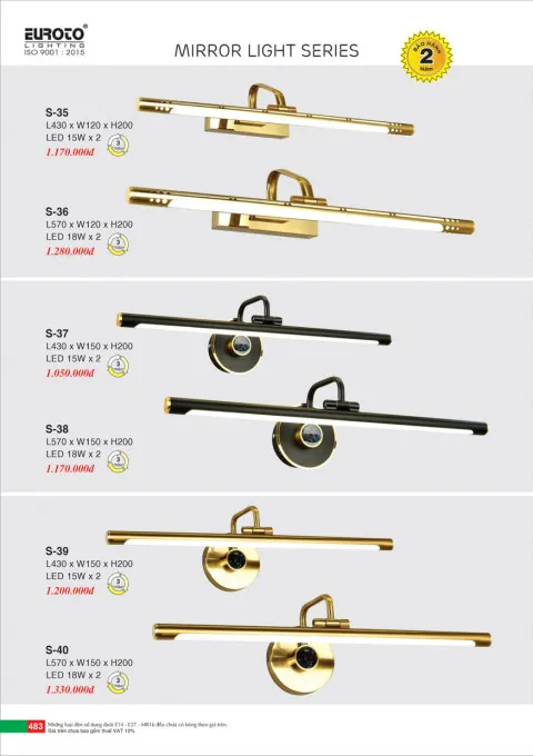 Đèn soi gương Euroto S-35, S-36, S-37, S-38, S-39, S-40
